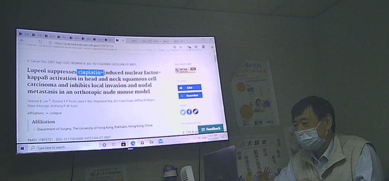 顧小培經常在講座以及Youtube影片中, 引述香港大學耳鼻喉科榮譽教授袁寶榮的研究。蘋果記者攝